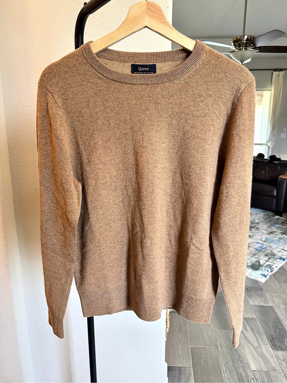 Quince Mongolian Cashmere Crewneck Sweater Cashmere Crewneck in Teak Brown M